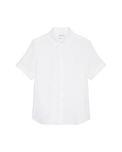 Marc O' Polo White Klassische Bluse Blouse, regular fit, short sleeve