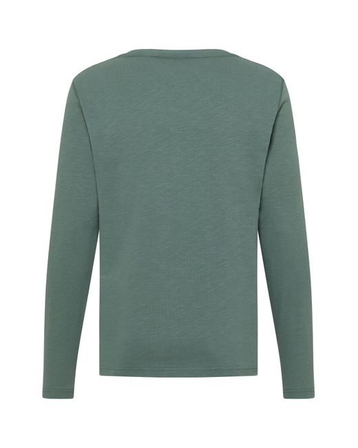 Elbsand Langarmshirt Albin Gerippter Rundhalsausschnitt, loose fit in Green für Herren