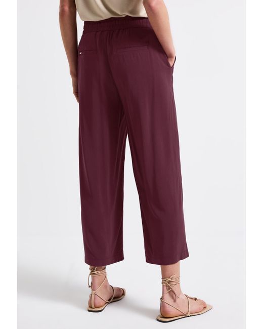 Street One Red Stoffhose Style Emee elastischem Bund mit Tunnelzug