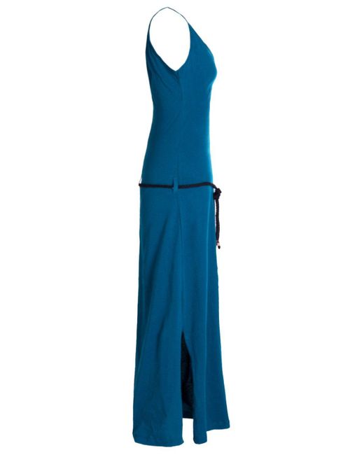 Vishes Blue Sommerkleid Langes Einfaches Träger Sommer-Kleid,Ökologisch nachhaltig Ethno