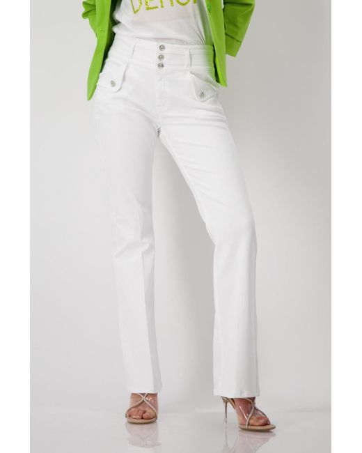 Monari White Regular-fit-Jeans Hose