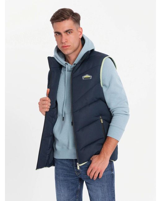 Ombre Steppweste in Blue für Herren