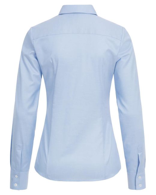 Greiff Blue Langarmbluse Modern with 37.5® Bluse Langarm Kent Slim-Fit Hellblau