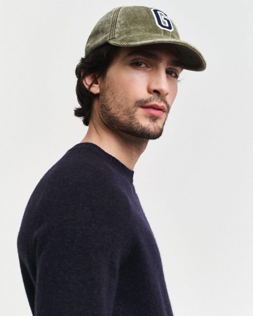 Gant Rundhalspullover WOOL BLEND C-NECK in melierter Optik in Blue für Herren