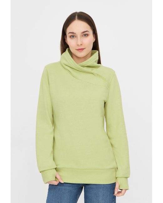 Bench Green Sweatshirt CARLA mit Logostickerei und Daumenlöchern