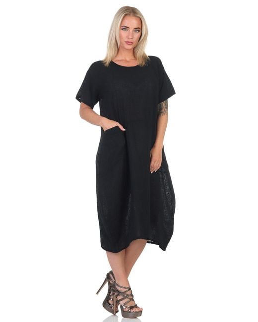 Mississhop Black Sommerkleid Leicht und Lebendig – 100 % Baumwollkleid M.387