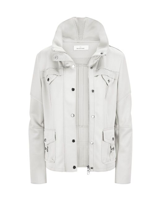 Milestone White Bikerjacke MSMango Laser-cut-outs