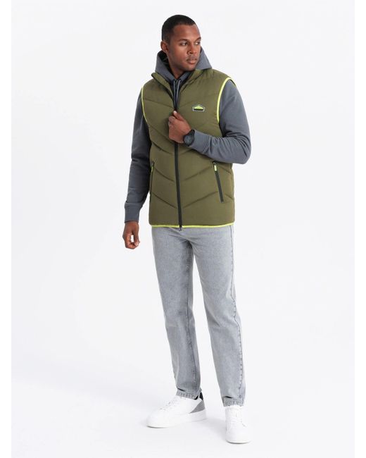 Ombre Steppweste in Green für Herren