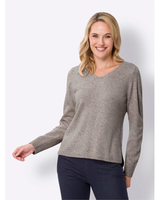 Sieh an! Gray Strickpullover Langarm-Pullover