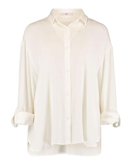 Hailys White Blusenshirt Bluse Stilvolles Halbarm Krempelfunktion Hemd 6891 in Weiß