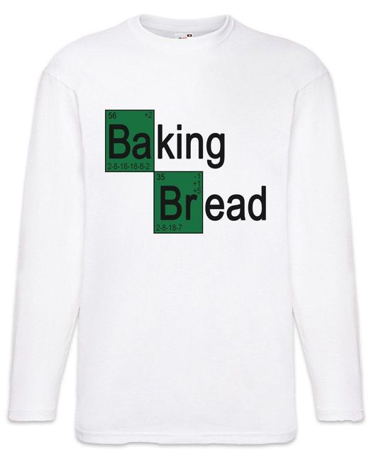 Urban Backwoods Langarmshirt Baking Bread Langarm T-Shirt Bäcker Brot Backen Breaking Konditorei in White für Herren