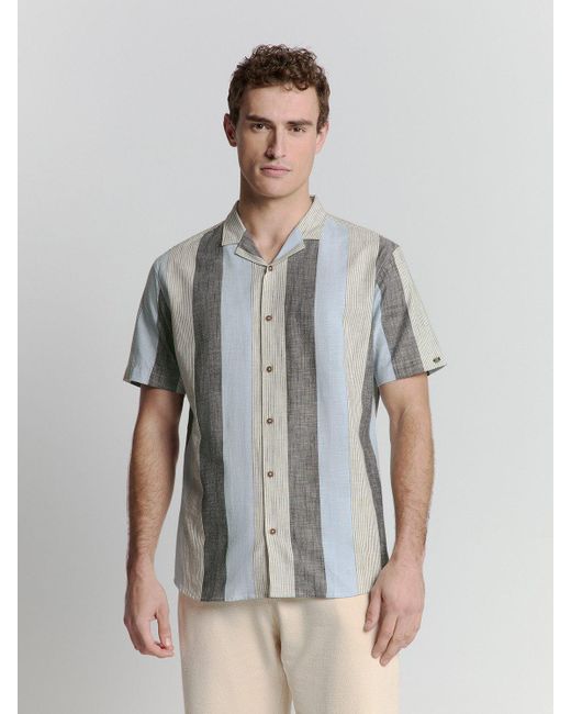 No Excess Langarmhemd Gestreiftes Hemd in Gray für Herren