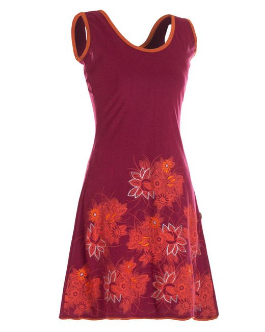 Vishes Red Tunikakleid Longshirt- Sommer Mini- Tunika-Kleid Shirtkleid Boho, Goa, Hippie Style