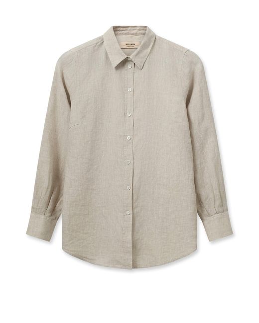 Mos Mosh Gray T- MMKarli Linen Shirt