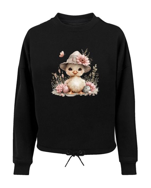 F4NT4STIC Black Sweatshirt Süßes Oster Küken mit Hut Premium Qualität