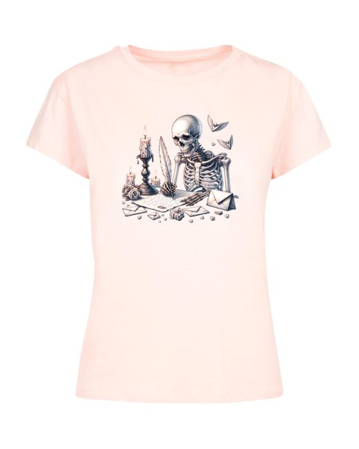 F4NT4STIC White Shirt Skelett Liebesbrief Valentinstag Premium Qualität