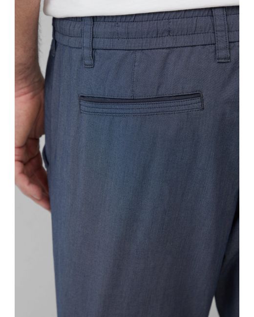 S.oliver Stoffhose Phoenix: Strukturierte Chino mit Elastikbund Ziernaht in Blue für Herren