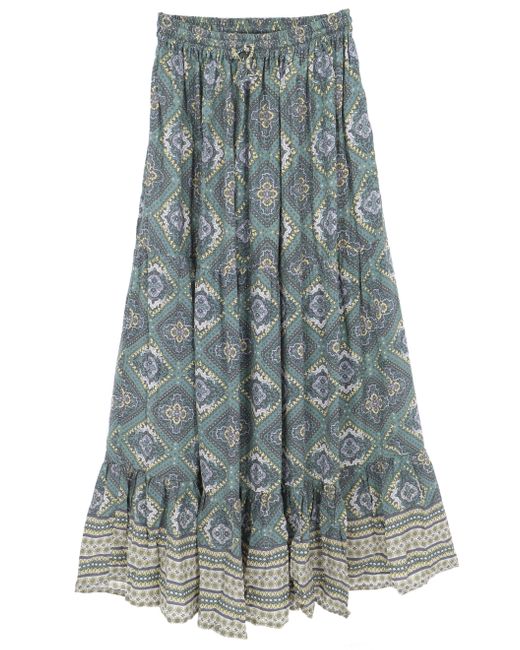Guru-Shop Blue Minirock Maxirock Batik, langer Sommerrock, farbenfroher.. alternative Bekleidung