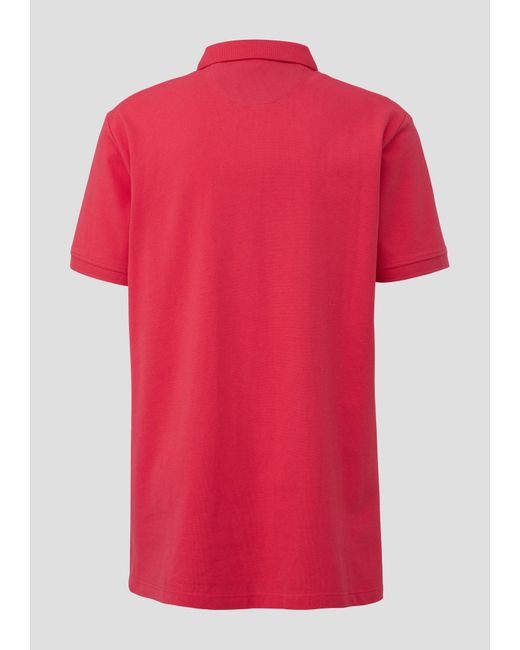 S.oliver Kurzarmshirt Poloshirt aus Baumwolle mit -Detail Artwork, Stickerei, Logo in Red für Herren