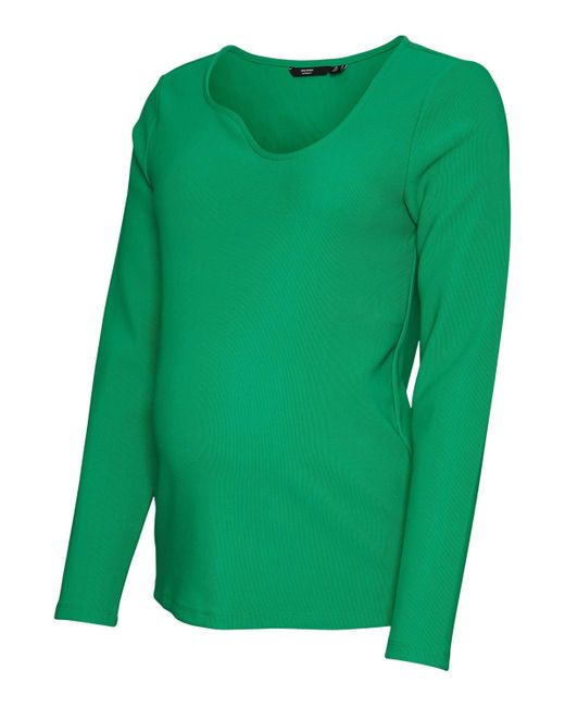 Vero Moda Green Langarmshirt Windy (1-tlg) Plain/ohne Details