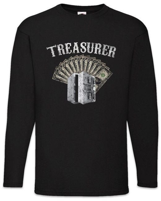 Urban Backwoods Langarmshirt Treasurer Langarm T-Shirt Ride To Live Biker Rider MC Chopper in Black für Herren