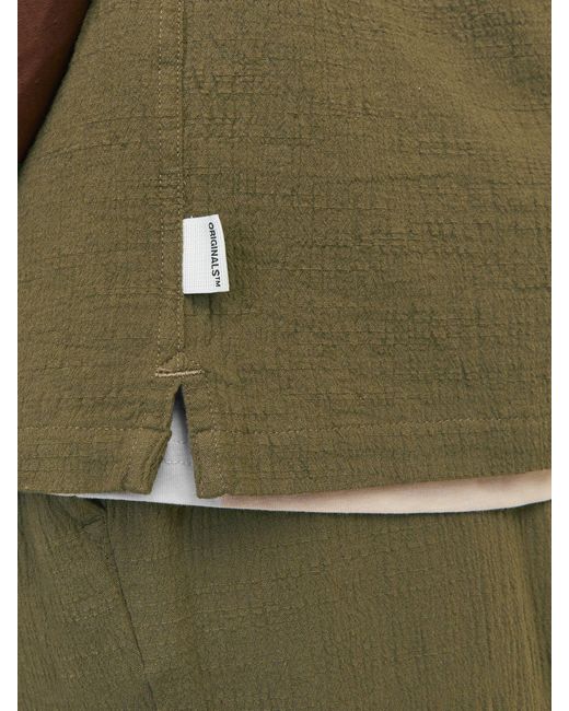 Jack & Jones Kurzarmhemd JORLUKE CRINKLE RESORT SHIRT SS SN in Green für Herren