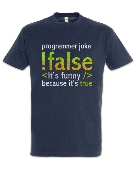 Urban Backwoods Print- Programmer Joke T-Shirt Informatiker Informatik Computer in Blue für Herren