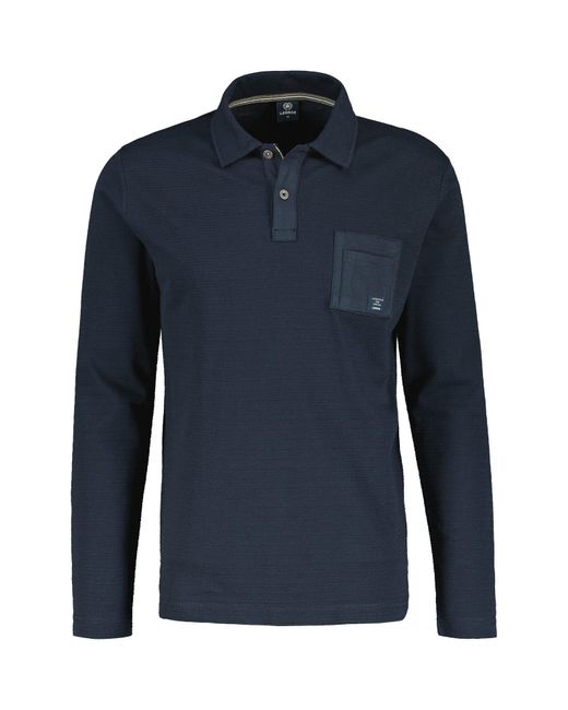 Lerros Poloshirt Langarmpolo in Struktur-Baumwollqualität in Blue für Herren