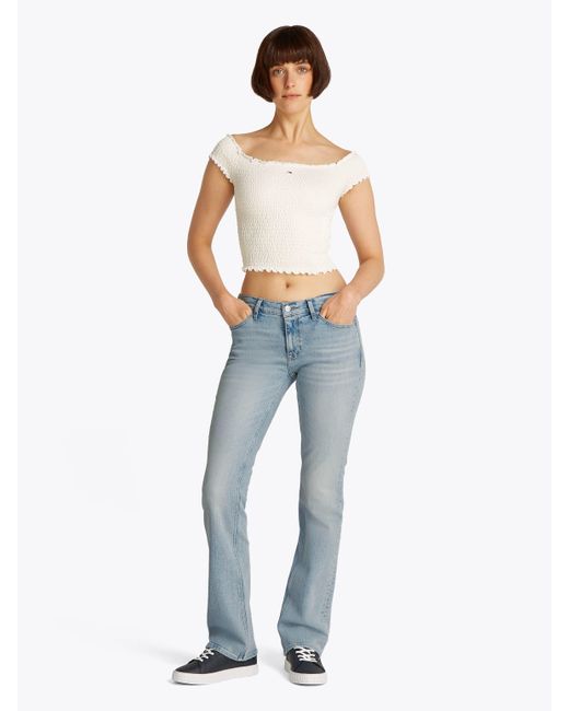 Tommy Hilfiger Blue Tommy -Jeans Maddie Mid Rise Bootcut in hellblauer Waschung