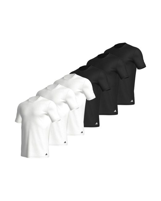 Adidas T-Shirt Active Core Cotton (6-tlg) unterziehshirt unterhemd kurzarm in Black für Herren