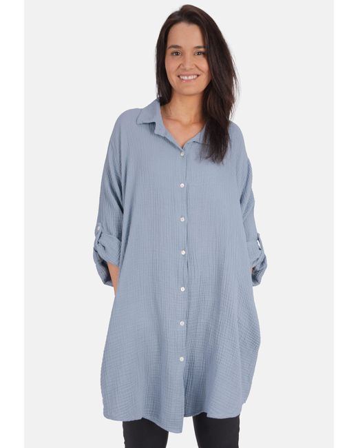 Seasons of April Blue Oversized Musselinbluse Jessy
