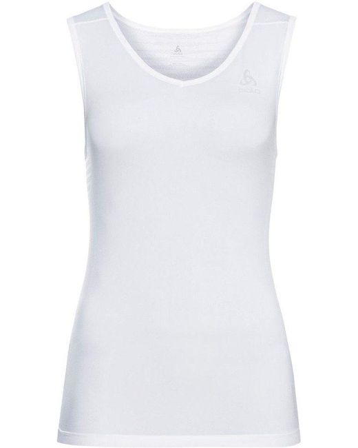 Odlo White T-Shirt Bl Top V-Neck Singlet Performance X-Light Eco