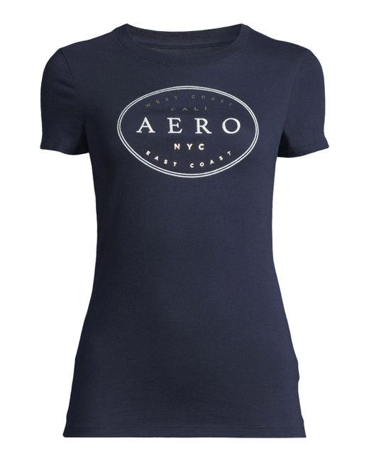 Aéropostale Blue T-Shirt (1-tlg) Plain/ohne Details