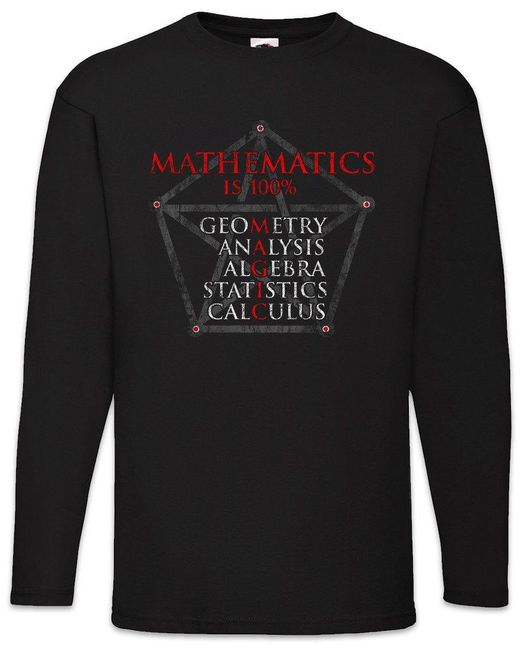 Urban Backwoods Langarmshirt Mathematic Magic Langarm T-Shirt Lehrer Teacher Professor Nerd Geek in Black für Herren