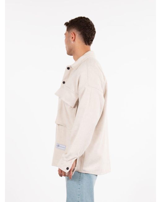 COFI Casuals Hemdjacke Oversize Kleidung Hemd Overshirt in Natural für Herren