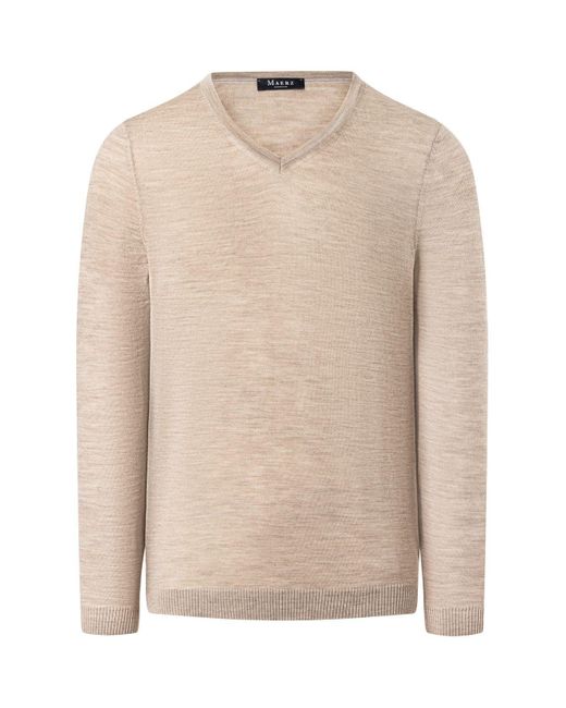Maerz Strickpullover Pullover V-Ausschnitt /1 Arm in Natural für Herren