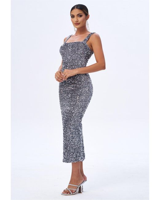 Moda Minx Blue Jerseykleid INDRE im glitzernden Design