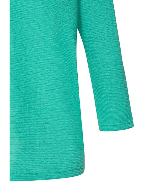 vivance active Green Langarmshirt modischer Struktur aus bügelfreier Qualität mit Baumwolle