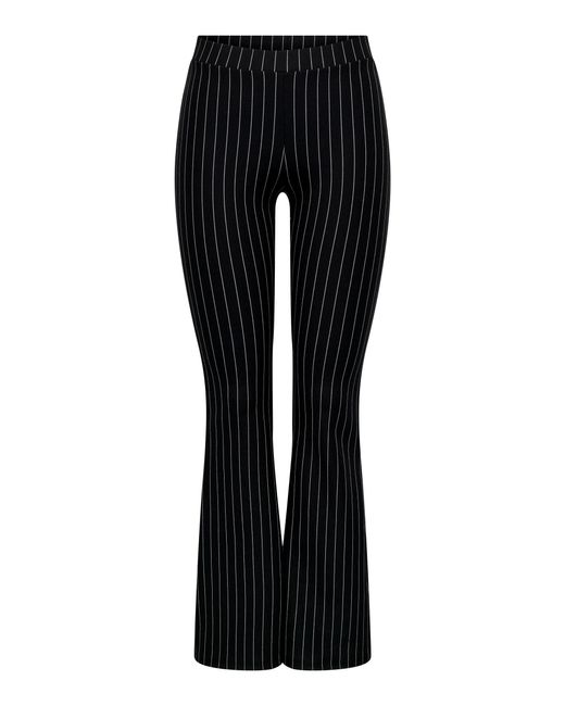 ONLY Black Jerseyhose ONLFEVER PINSTRIPE FLARED PANT JRS