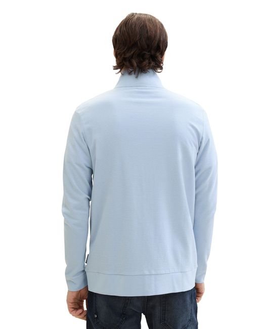 Tom Tailor Kurzarmshirt stand-up t-shirt jacket in Blue für Herren