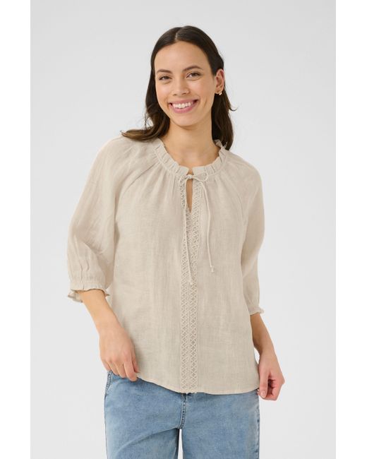 Cream White Kurzarmbluse Kurzarm-Bluse CRBellis