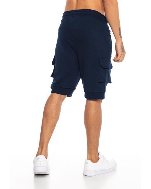 Redbridge Sweatshorts Red Bridge Kurze Hose Cargo Sport Shorts Taschen mit Reißverschluss in Blue für Herren