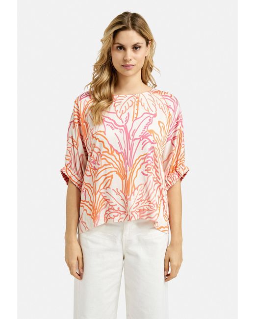 Smith & Soul Pink Langarmbluse ROUND NECK GATHERED CUFF BLOUSE