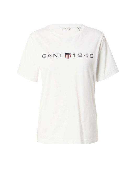 Gant White T-Shirt (1-tlg) Plain/ohne Details