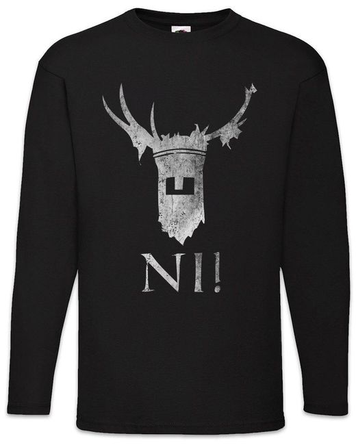 Urban Backwoods Langarmshirt Knights Of Ni Langarm T-Shirt Monty Fun Python Comedy ß in Black für Herren