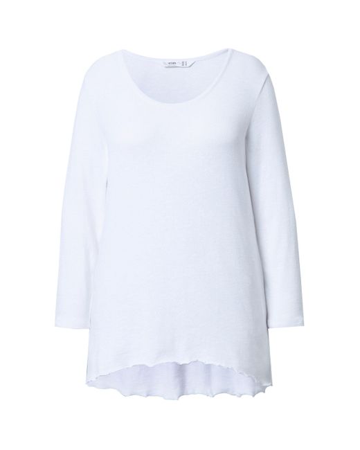 Angel of Style White T-Shirt Strickshirt A-Linie Langarm