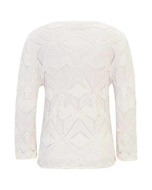 Cartoon White Strickpullover mit Rundhalsausschnitt (1-tlg) Struktur