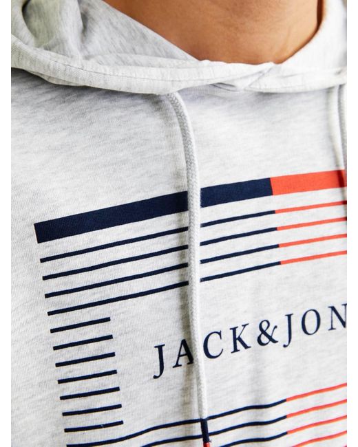 Jack & Jones Hoodie JJCYRUS SWEAT HOOD: Komfortable Baumwollmischung in Gray für Herren