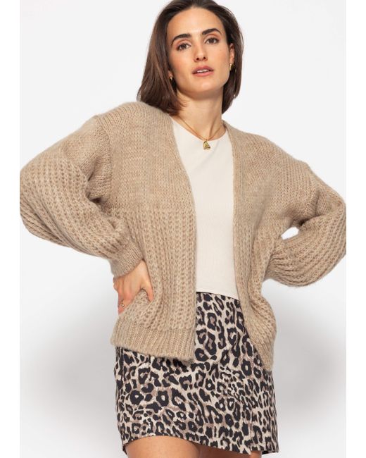 SassyClassy Pink Cardigan Offen fallende Oversize Strickjacke Elegant Lässiger Strick Cardigan