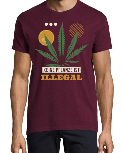 Youth Designz T-Shirt Keine Pflanze ist Illegal in Rot für Herren | Lyst DE